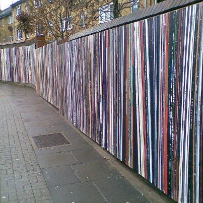 record collection mural